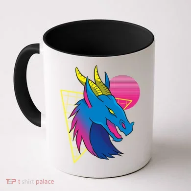 Neon Dragon Face Coffee Mug