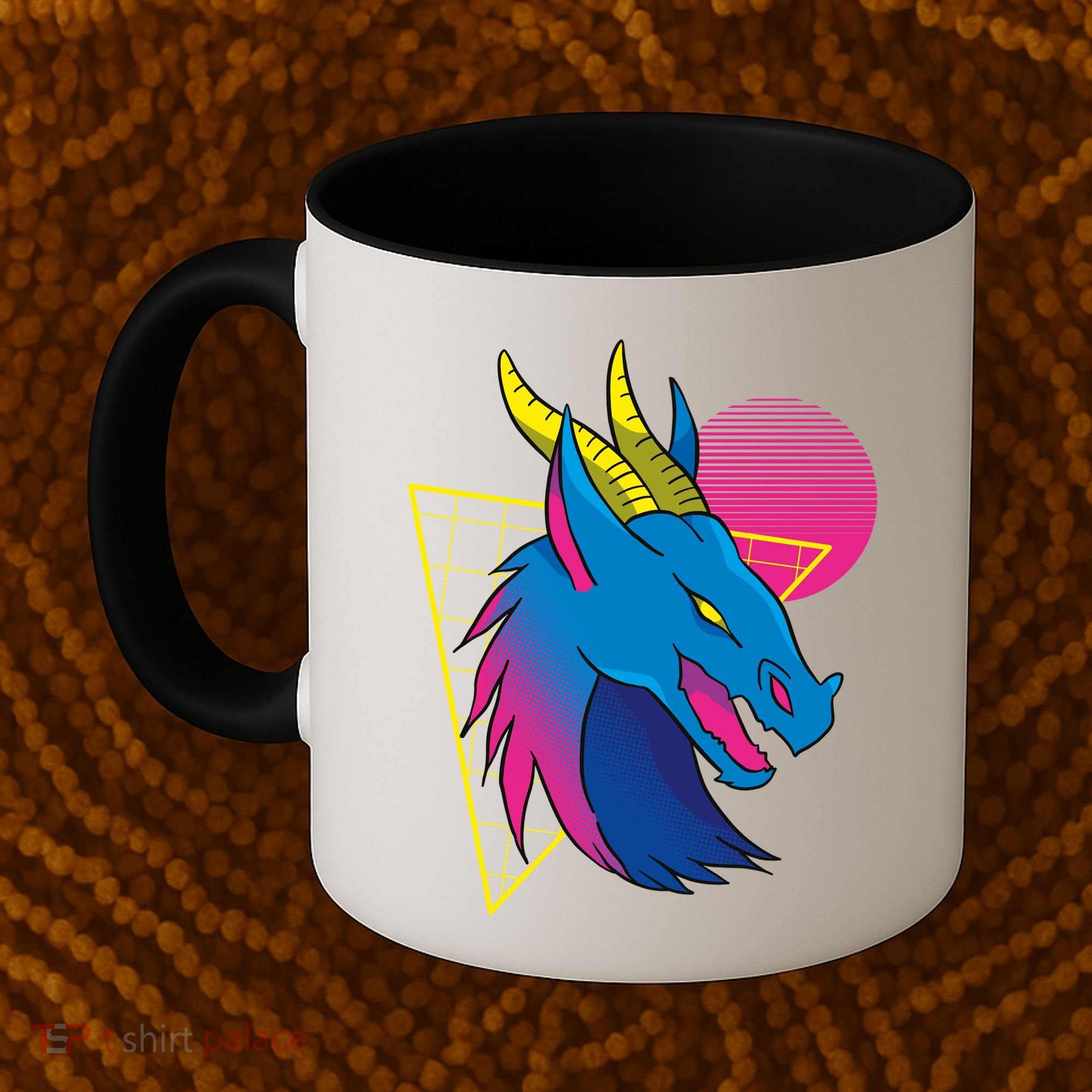 Neon Dragon Face Coffee Mug