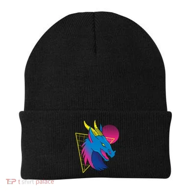 Neon Dragon Face Beanie