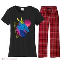 Neon Dragon Face Women's Flannel Pajama Set thumb 0