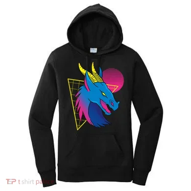 Neon Dragon Face Women's Hoodie