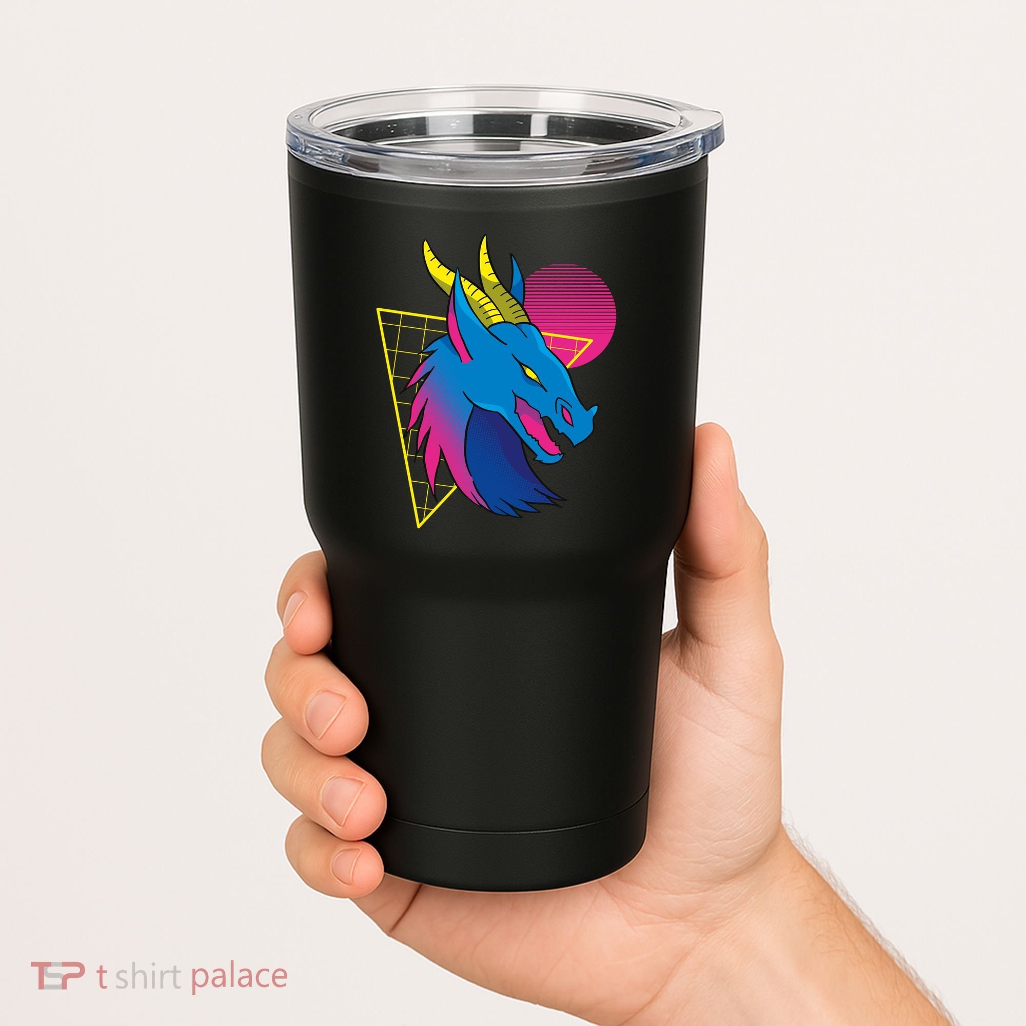 Neon Dragon Face Tumbler