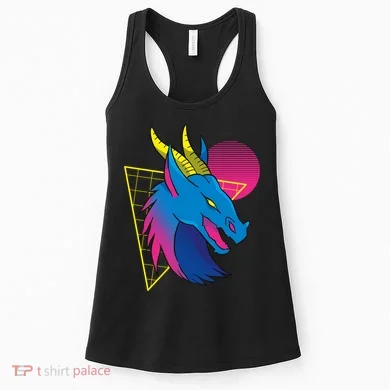 Neon Dragon Face Women's Tank Top