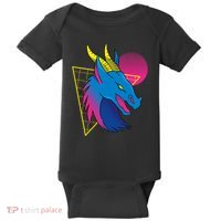 Neon Dragon Face Baby Bodysuit thumb 0