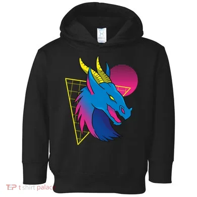 Neon Dragon Face Toddler Hoodie