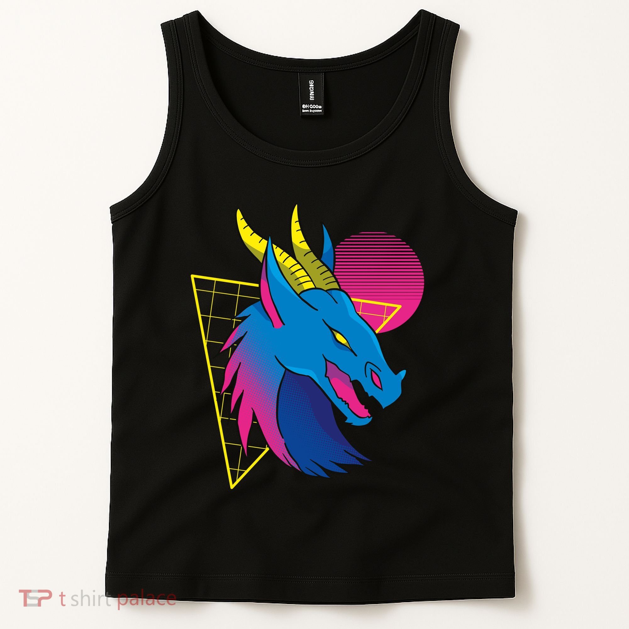 Neon Dragon Face Tank Top