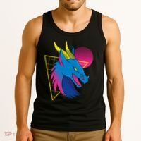 Neon Dragon Face Tank Top thumb 3