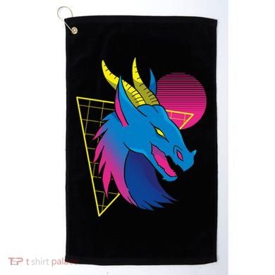 Neon Dragon Face Golf Towel