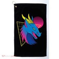 Neon Dragon Face Golf Towel thumb 0