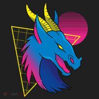 Neon Dragon Face Golf Towel thumb 3