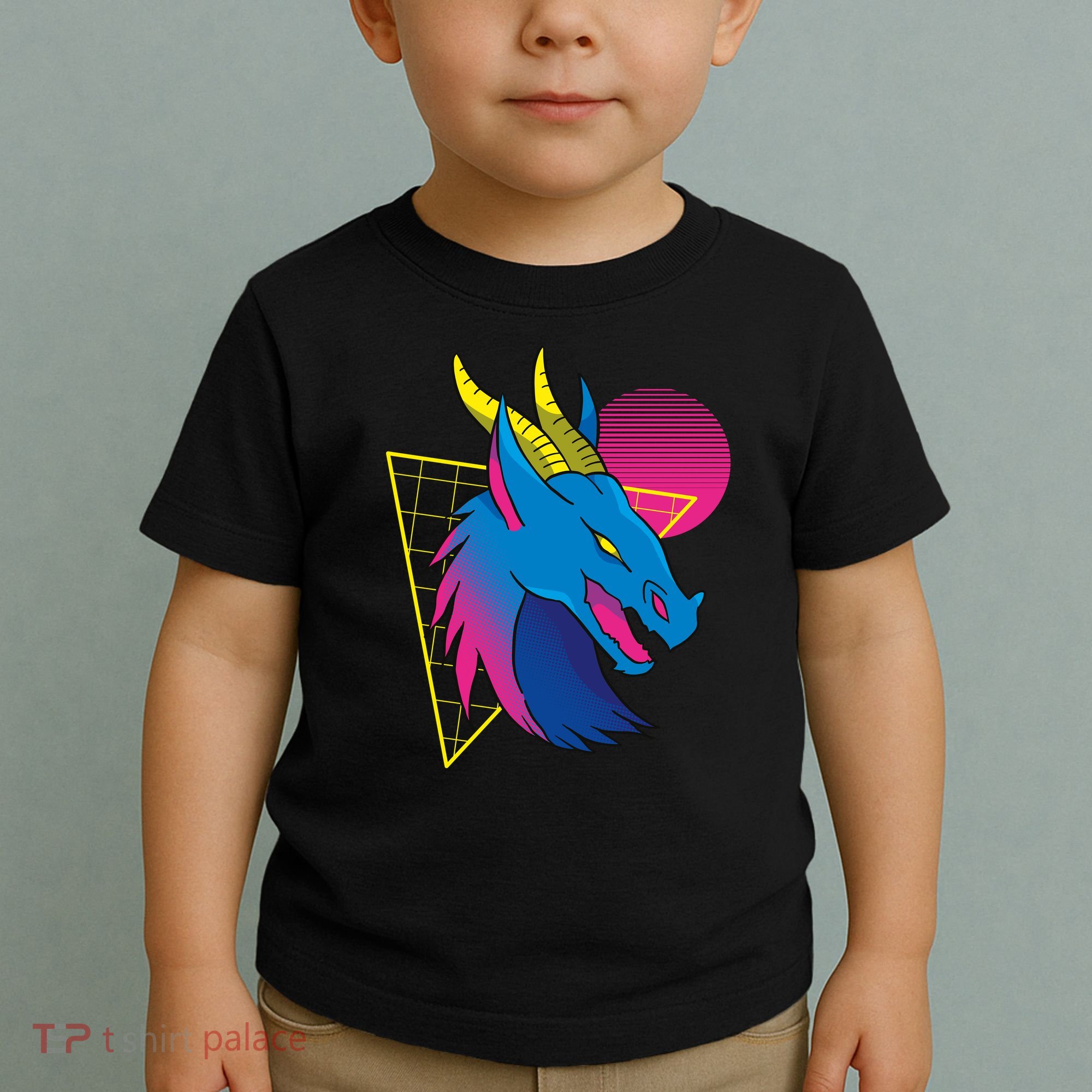 Neon Dragon Face Toddler T-Shirt