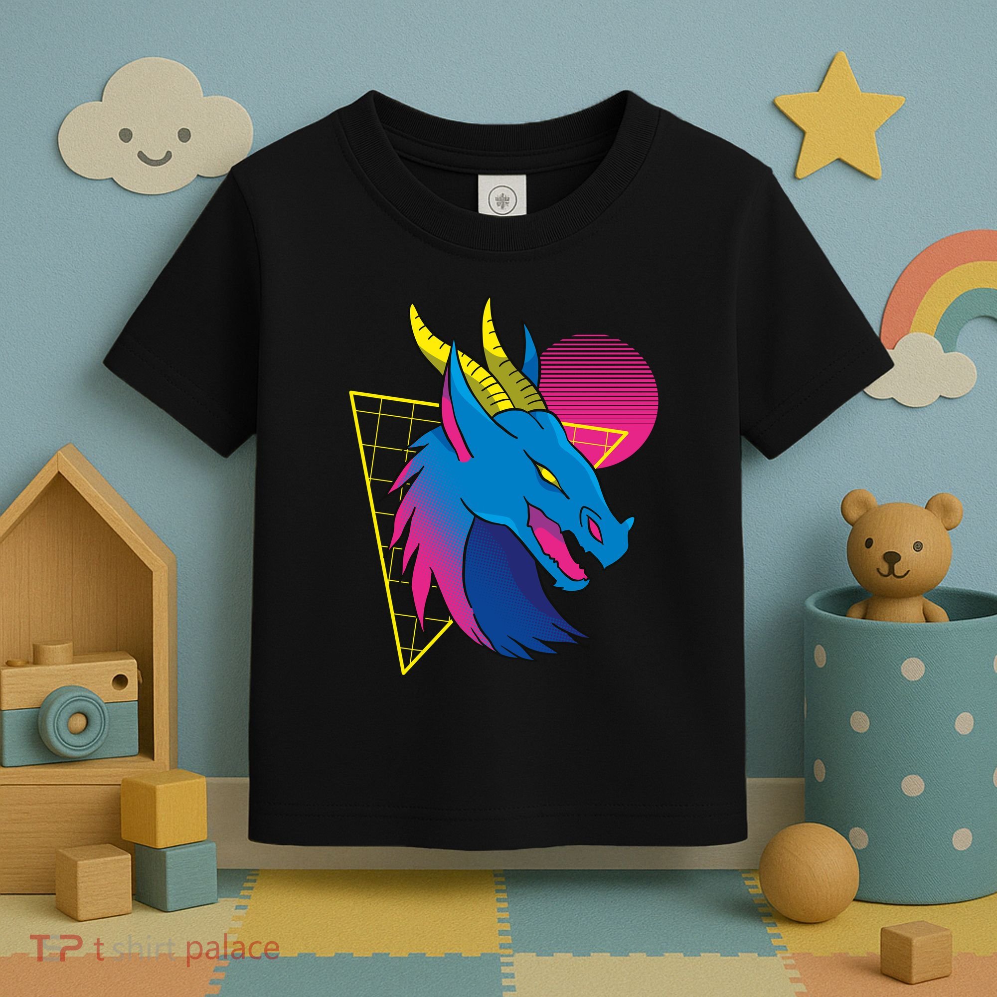 Neon Dragon Face Toddler T-Shirt
