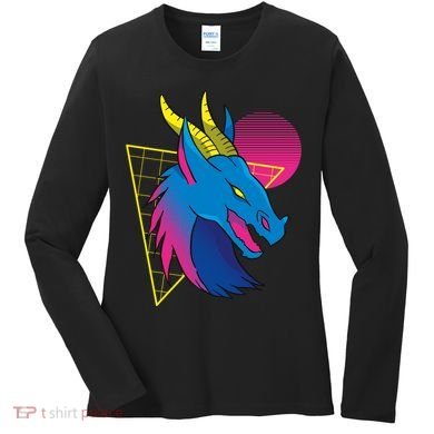 Neon Dragon Face Women's Long Sleeve Shirt