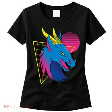 Neon Dragon Face Women's T-Shirt