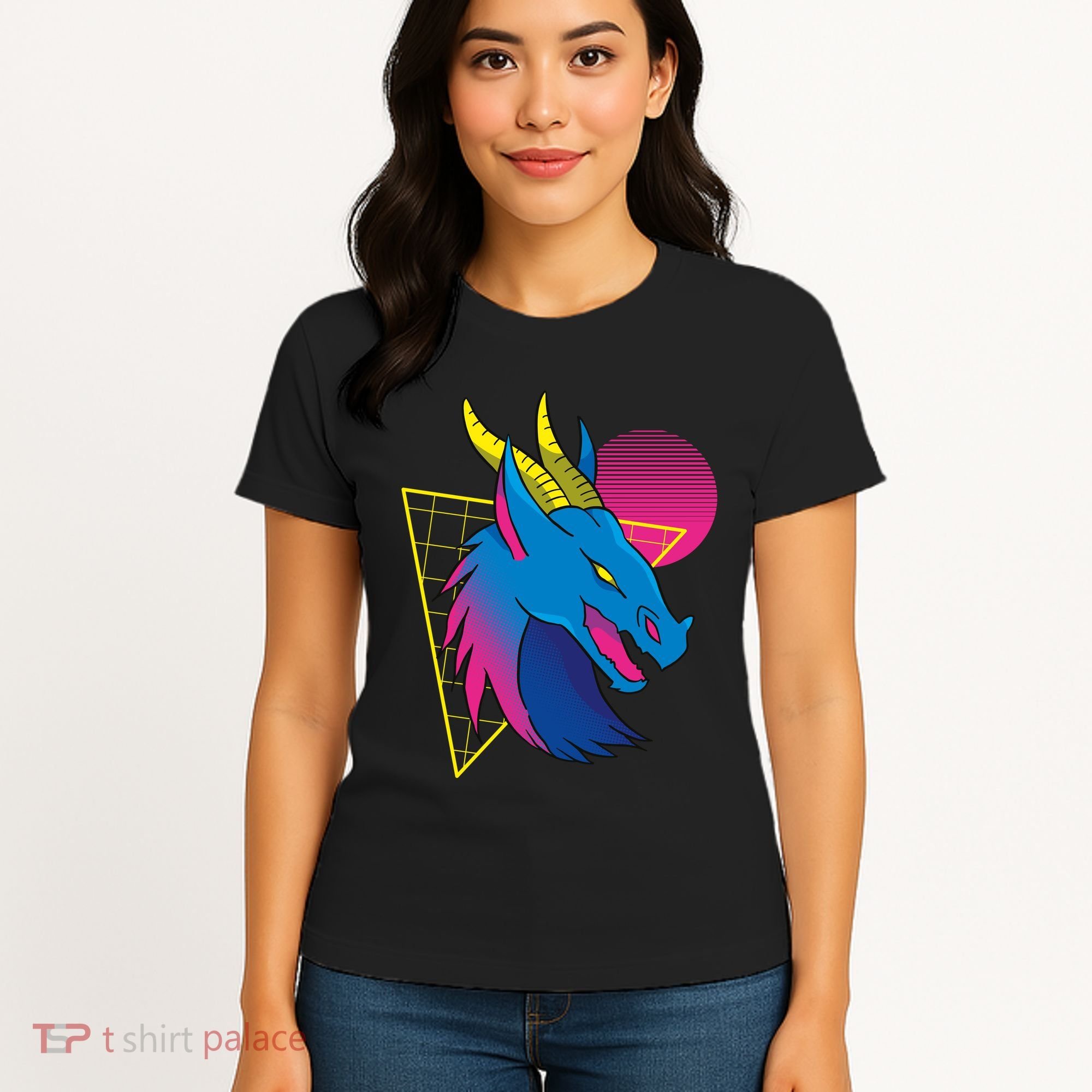 Neon Dragon Face Women's T-Shirt