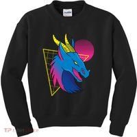 Neon Dragon Face Kids Sweatshirt thumb 0