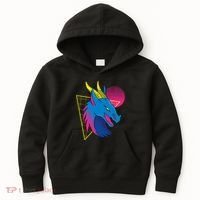 Neon Dragon Face Kids Hoodie thumb 0