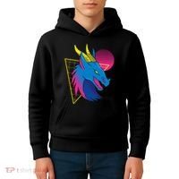 Neon Dragon Face Kids Hoodie thumb 4