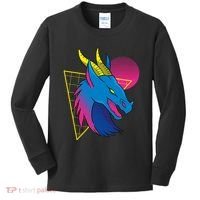 Neon Dragon Face Kids Long Sleeve Shirt thumb 0