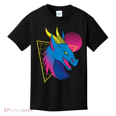 Neon Dragon Face Kids T-Shirt