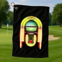 Neon Juke Box Golf Towel thumb 1