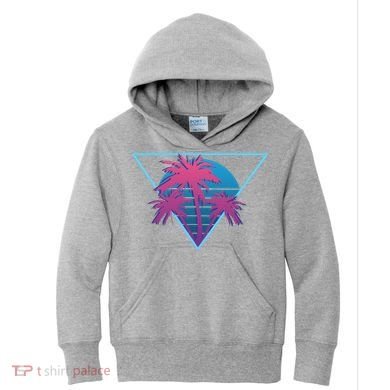 Neon Palm Trees Kids Hoodie