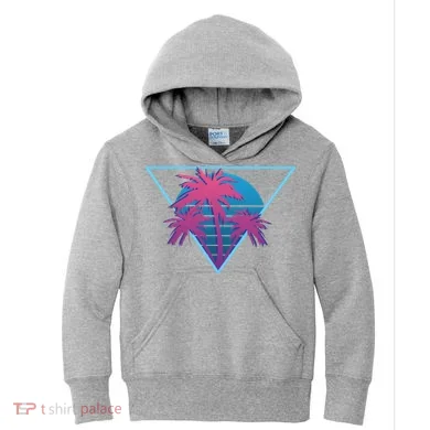 Neon Palm Trees Kids Hoodie