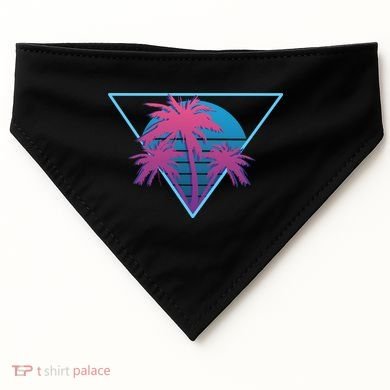 Neon Palm Trees USA-Made Doggie Bandana