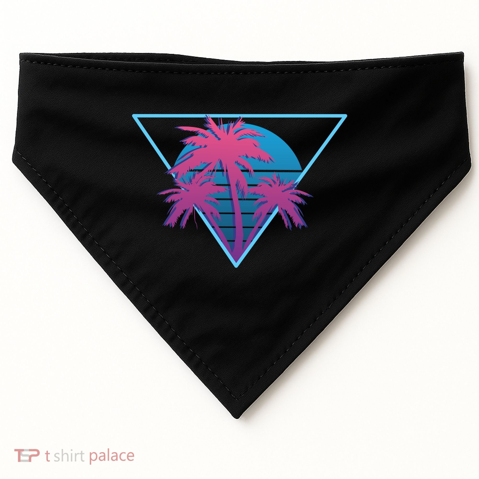 Neon Palm Trees USA-Made Doggie Bandana