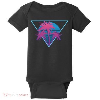 Neon Palm Trees Baby Bodysuit