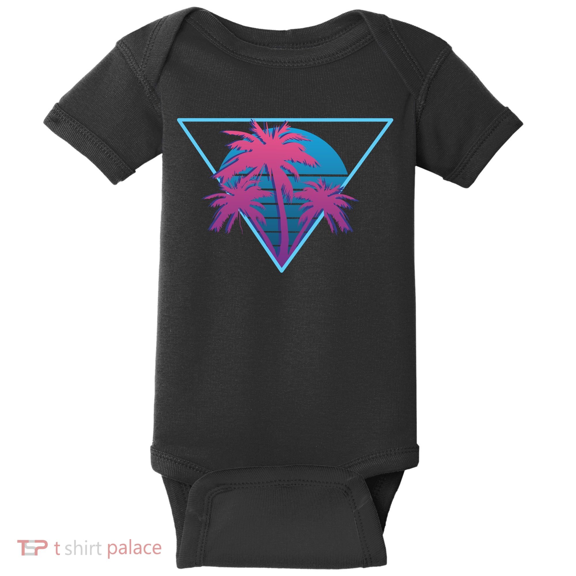 Neon Palm Trees Baby Bodysuit