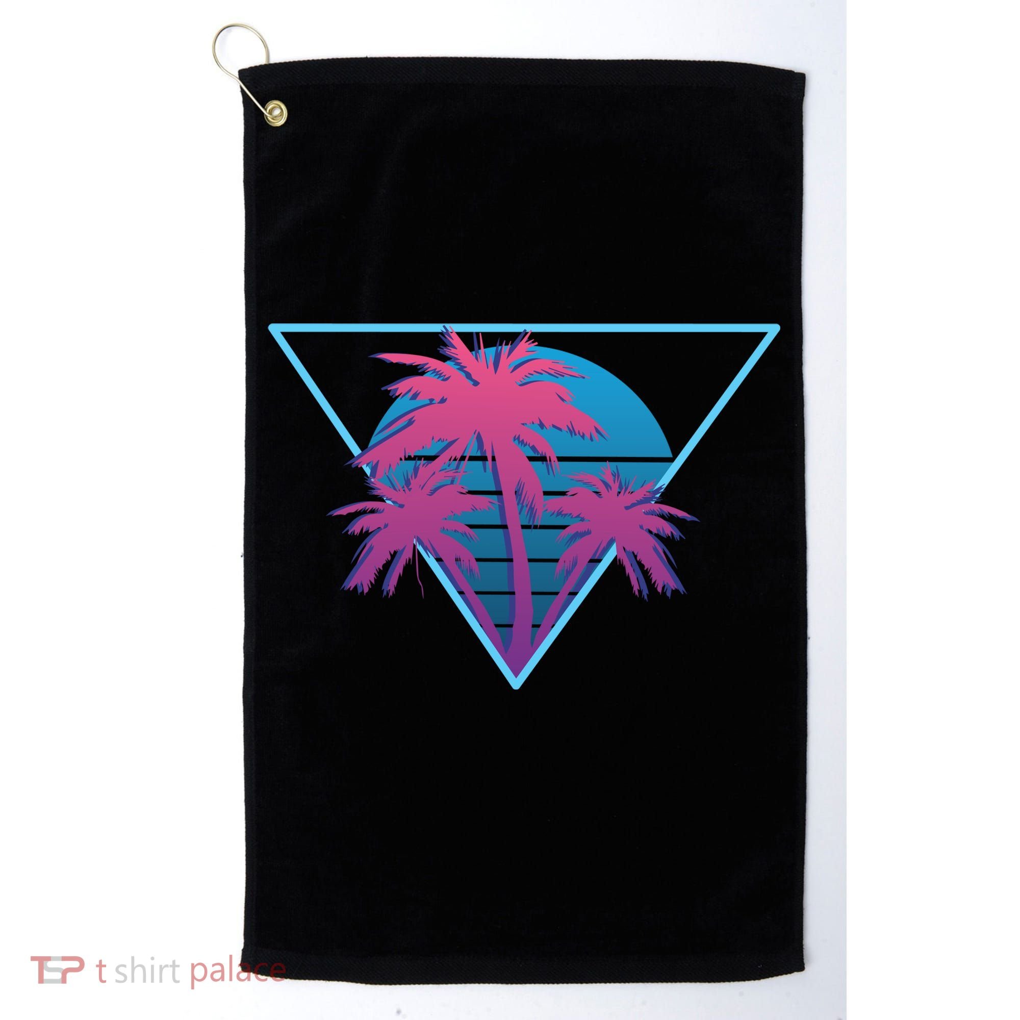 Neon Palm Trees Golf Towel
