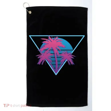 Neon Palm Trees Golf Towel