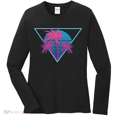 Neon Palm Trees Women's Long Sleeve Shirt