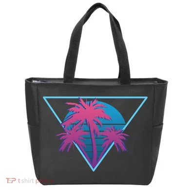 Neon Palm Trees Tote Bag