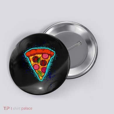 Neon Pizza Button