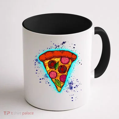 Neon Pizza Coffee Mug back