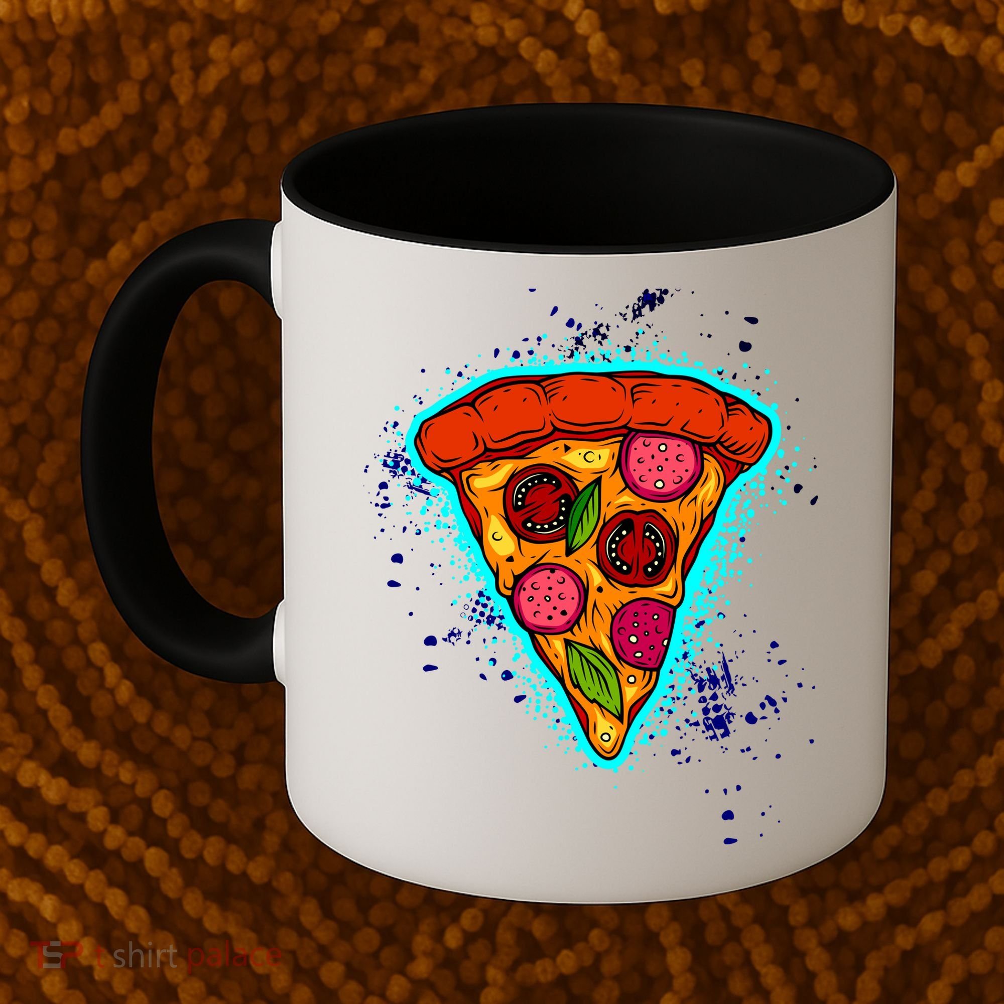Neon Pizza Coffee Mug