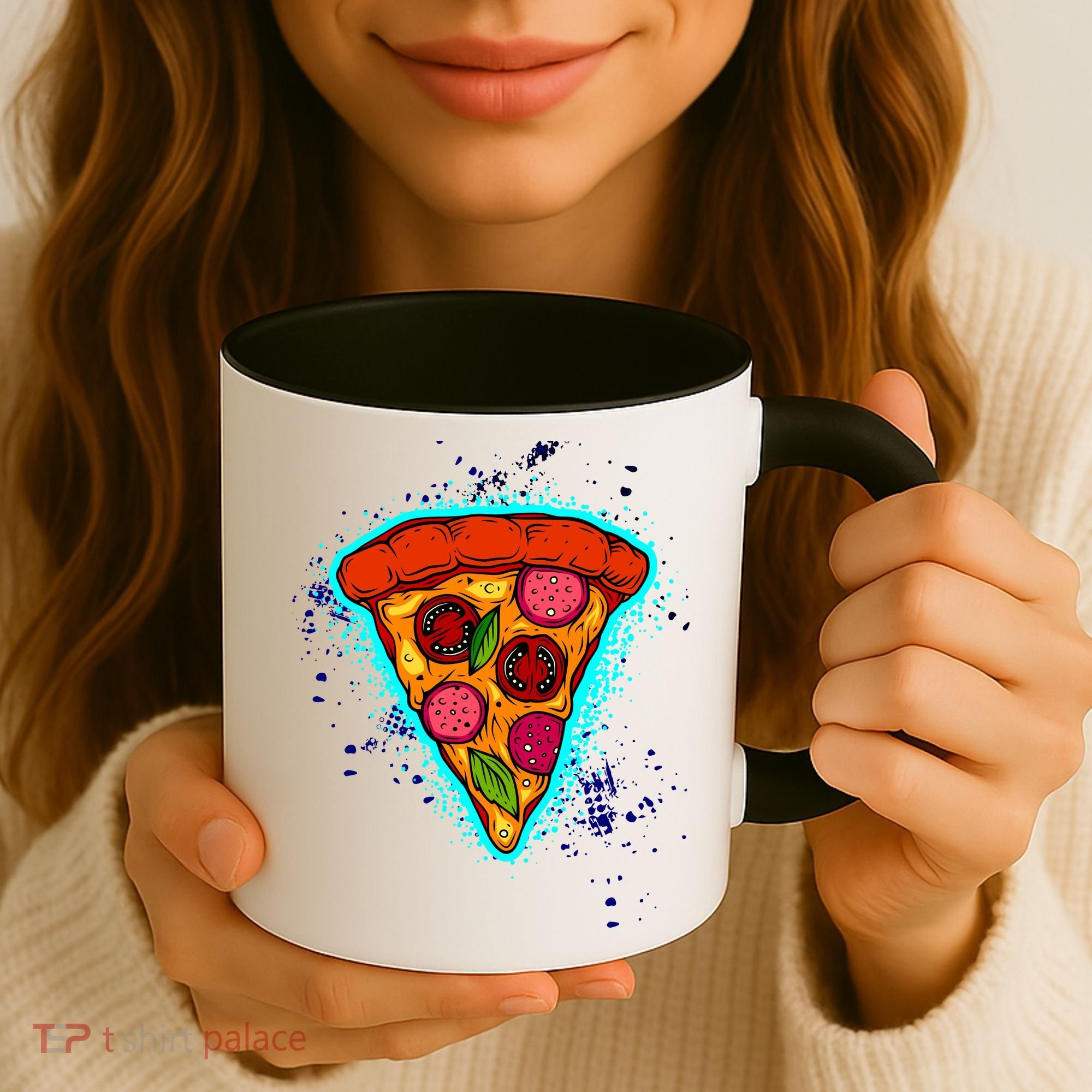 Neon Pizza Coffee Mug