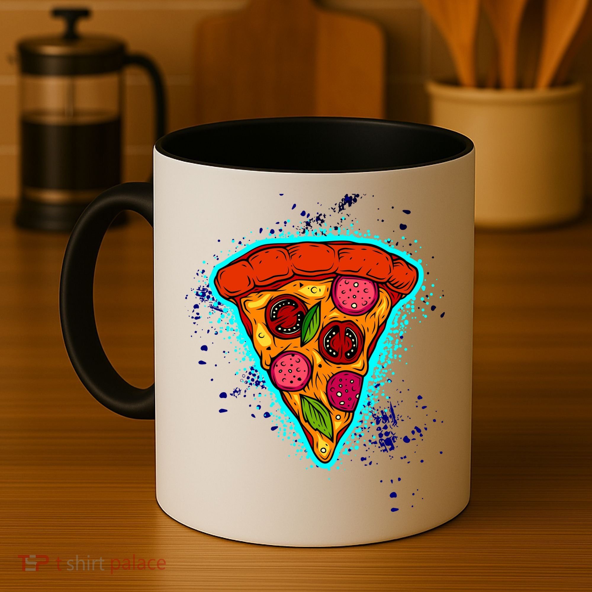 Neon Pizza Coffee Mug