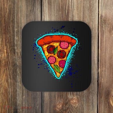 Neon Pizza Coaster