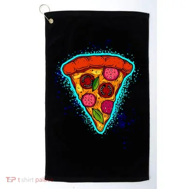 Neon Pizza Golf Towel