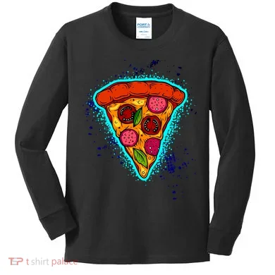 Neon Pizza Kids Long Sleeve Shirt