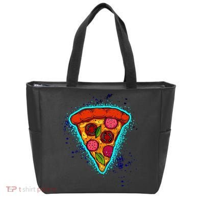 Neon Pizza Tote Bag