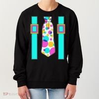 Neon Polka Dot 80s Party Tie And Suspenders Women's Sweatshirt thumb 0