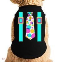 Neon Polka Dot 80s Party Tie And Suspenders Doggie Tank thumb 0