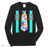 Neon Polka Dot 80s Party Tie And Suspenders Long Sleeve Shirt thumb 0