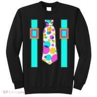 Neon Polka Dot 80s Party Tie And Suspenders Sweatshirt thumb 0