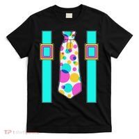 Neon Polka Dot 80s Party Tie And Suspenders T-Shirt thumb 0