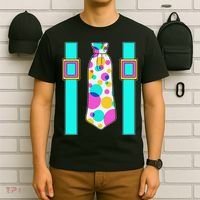 Neon Polka Dot 80s Party Tie And Suspenders T-Shirt thumb 6